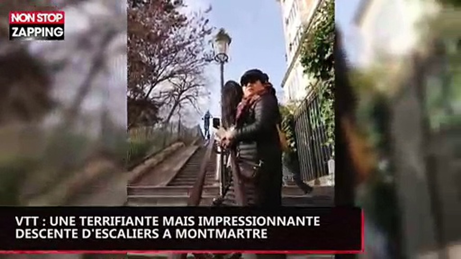 VTT : une terrifiante mais impressionnante descente d'escaliers à Montmartre  (vidéo) - Vidéo Dailymotion