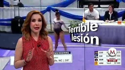 Gimnasta se rompe las piernas durante una competencia universitaria