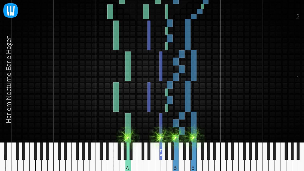  [Piano Solo]Harlem Nocturne, Earle Hagen-Synthesia Piano Tutorial