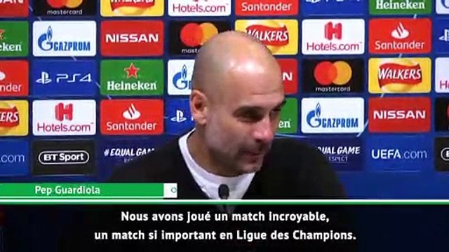 Pep Guardiola : Nous avons fait un match incroyable