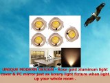 INHDBOX 5 Pack 3W Mini COB Recessed Ceiling Downlight Kit Warm White  Rose Gold Aluminum