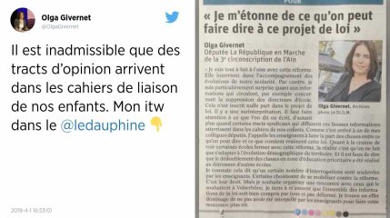 Loi Blanquer. Une députée LREM dénonce la présence de tracts syndicaux dans les cahiers de liaison