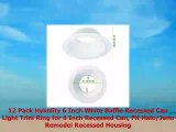 12 Pack Hykolity 6 Inch White Baffle Recessed Can Light Trim Ring for 6 Inch Recessed Can