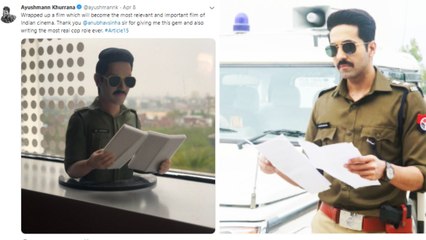 Ayushmann Khurrana wraps up shooting for 'Article 15 | FilmiBeat