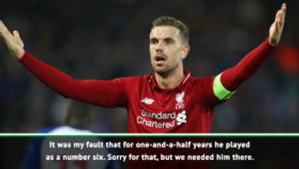Sorry we haven't played Henderson further forward - Klopp