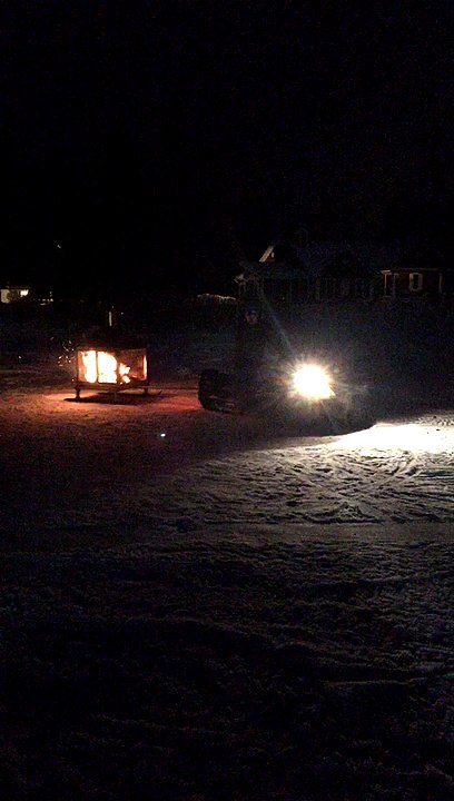 Mobile Frozen Lake Bonfire