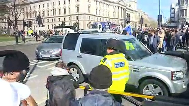Theresa May arrives at Parliament for PMQs