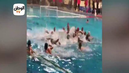 خناقة بالمايوهات بين لاعبي الأهلي والجزيرة في نهائي كأس مصر لكرة الماء