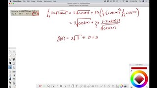 If f(x) = 3xsqrt(cos(3x)) then f'(0)=