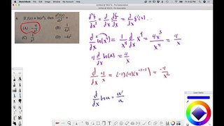 If f(x) = ln (x^4), then d^2f(x):dx^2