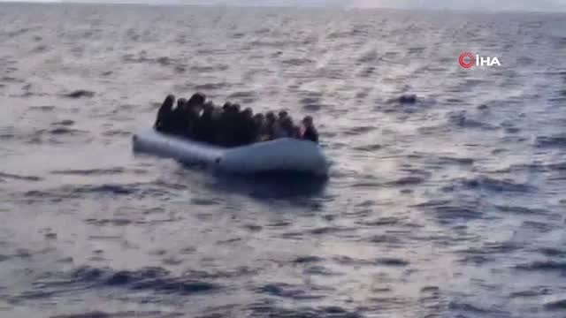Lastik Bot ile Ölümüne Yolculuk... 9'u Çocuk 29 Filistin Uyruklu Göçmen Sahil Güvenlik Ekiplerince...
