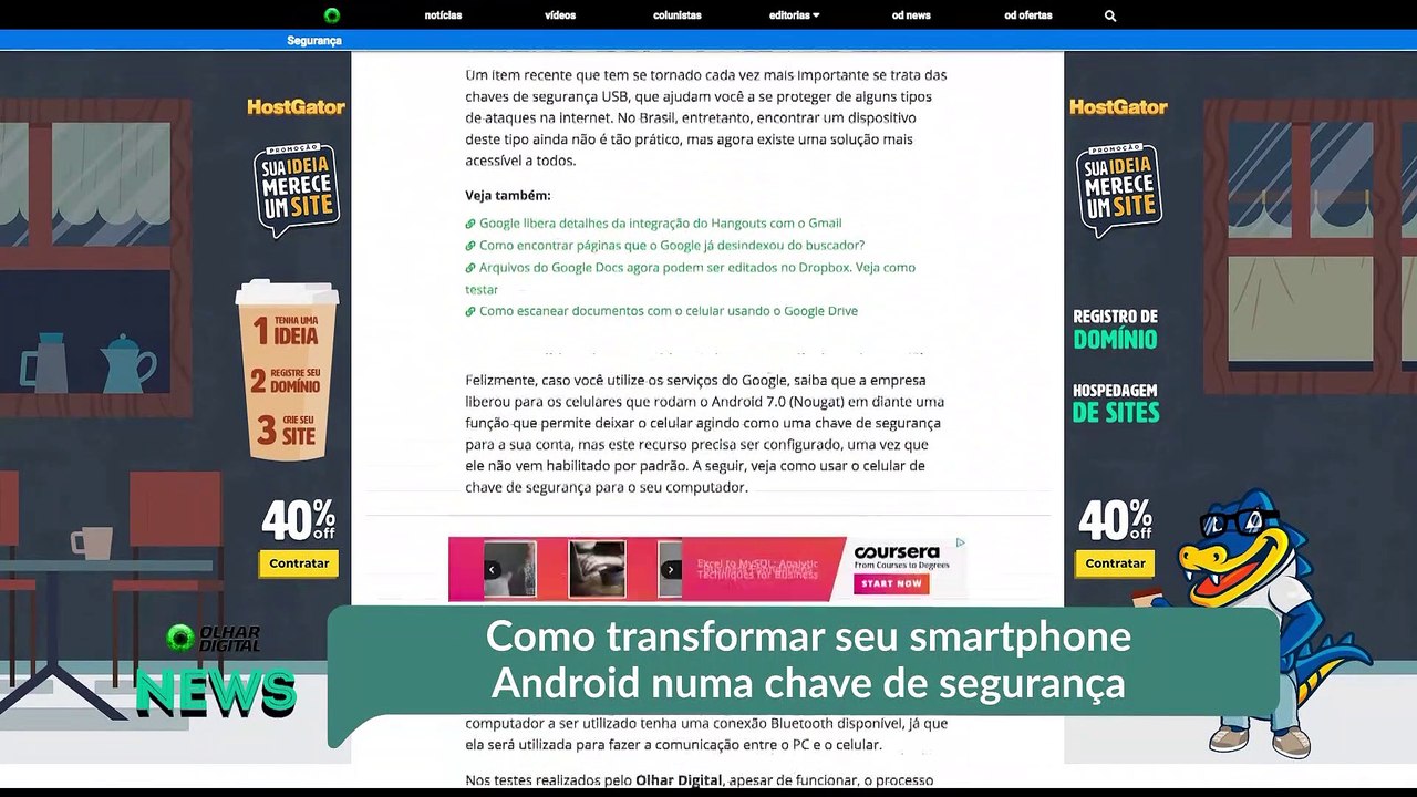 Como transformar seu smartphone Android numa chave de segurança