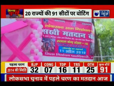 Lok Sabha Elections Phase 1 2019 Live Updates; Voting Begins, 20 राज्यों की 91 सीटों पर वोटिंग शुरू
