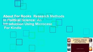 About For Books  Research Methods in Political Science: An Introduction Using Microcase  For Kindle