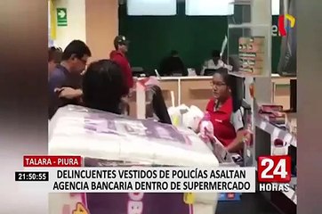 Delincuentes con indumentaria policial asaltaron entidad bancaria en Piura