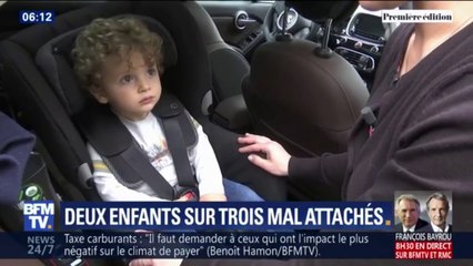 En France, deux enfants sur trois sont mal attachés en voiture