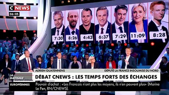 Débat sur l'Europe hier soir sur Cnews: Regardez en 90 secondes les moments forts de cet affrontement entre les 7 représentants des principaux partis