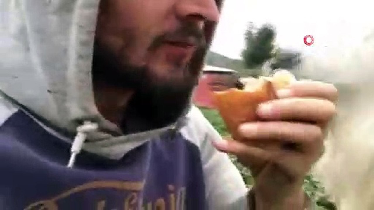 Rizeli gencin keçi ile ekmek kavgası sosyal medyada ilgi çekti