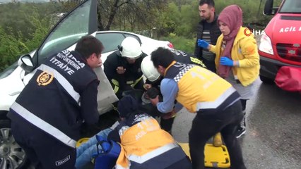 Yağmurla gelen kazada 1 kişi yaralandı