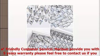 Horisun Crystal Chandelier ETL Listed LED Ceiling Light Fixture 4000K Dimmable Flush Mount