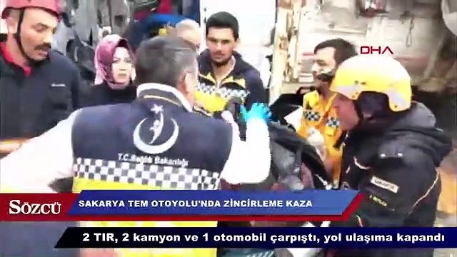 Tem otoyolu'nda zincirleme kaza meydana geldi