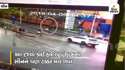 હૉલિવૂડ સીન જેવા દૃશ્યો, અકસ્માતમાં ચમત્કારિક રીતે થયો મહિલાનો બચાવ