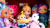 LOL Surprise Dolls Lil Sisters visit Shimmer and Shine Bunk Beds