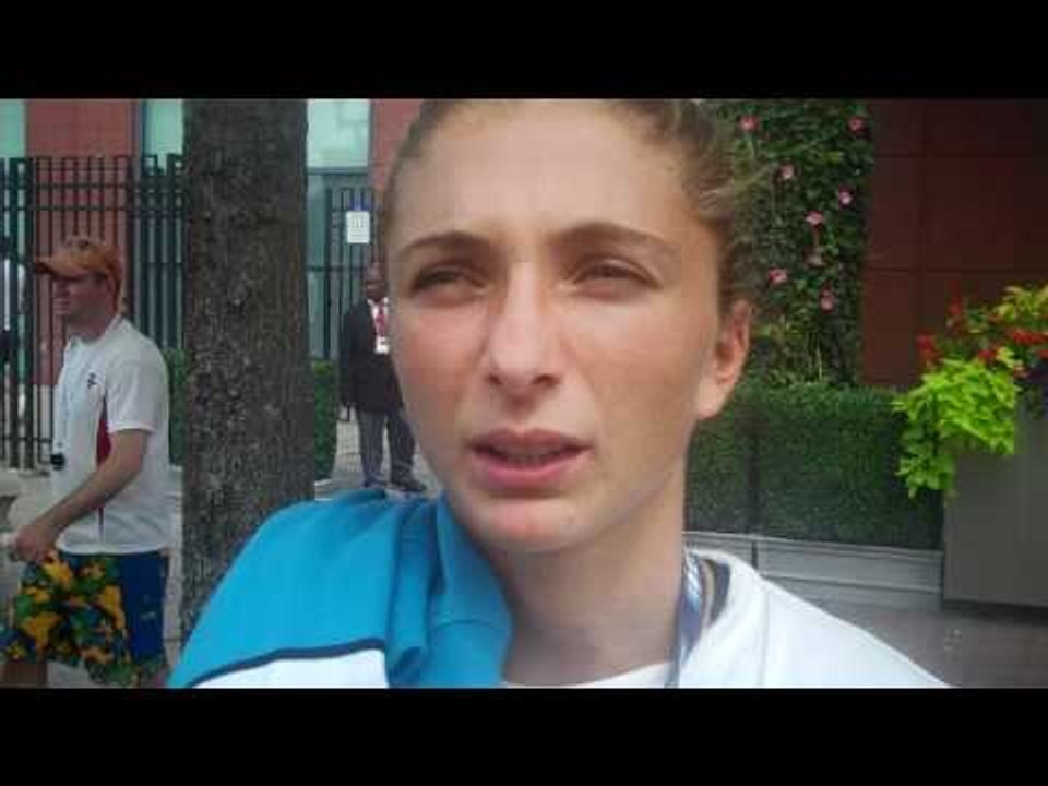 Sara Errani con Ubaldo dopo sconfitta con Stosur US Open 2010