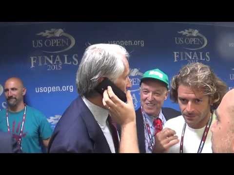 US Open 2015 - Renzi e Malagò si complimentano con lo staff di Flavia Pennetta