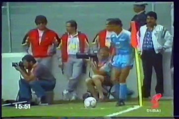 الشوط الاول مباراة بلجيكا و العراق 2-1 كاس العالم 1986