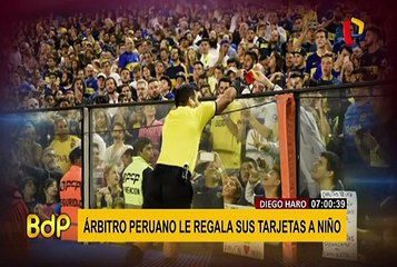 Diego Haro: árbitro peruano regaló tarjetas a niño hincha del Boca Juniors