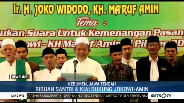 Ribuan Kiai dan Santri di Kebumen Dukung Jokowi-Ma'ruf