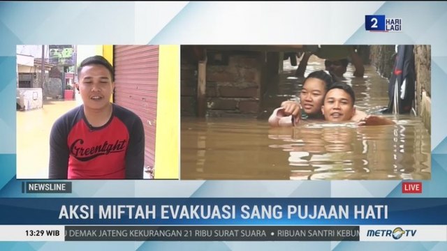 Aksi Heroik Suami Evakuasi Istri yang Hamil Tua dari Banjir