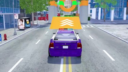 Apprenez les Formes avec Voiture de Police Rectangle Roues | Rue Véhicules para ninos