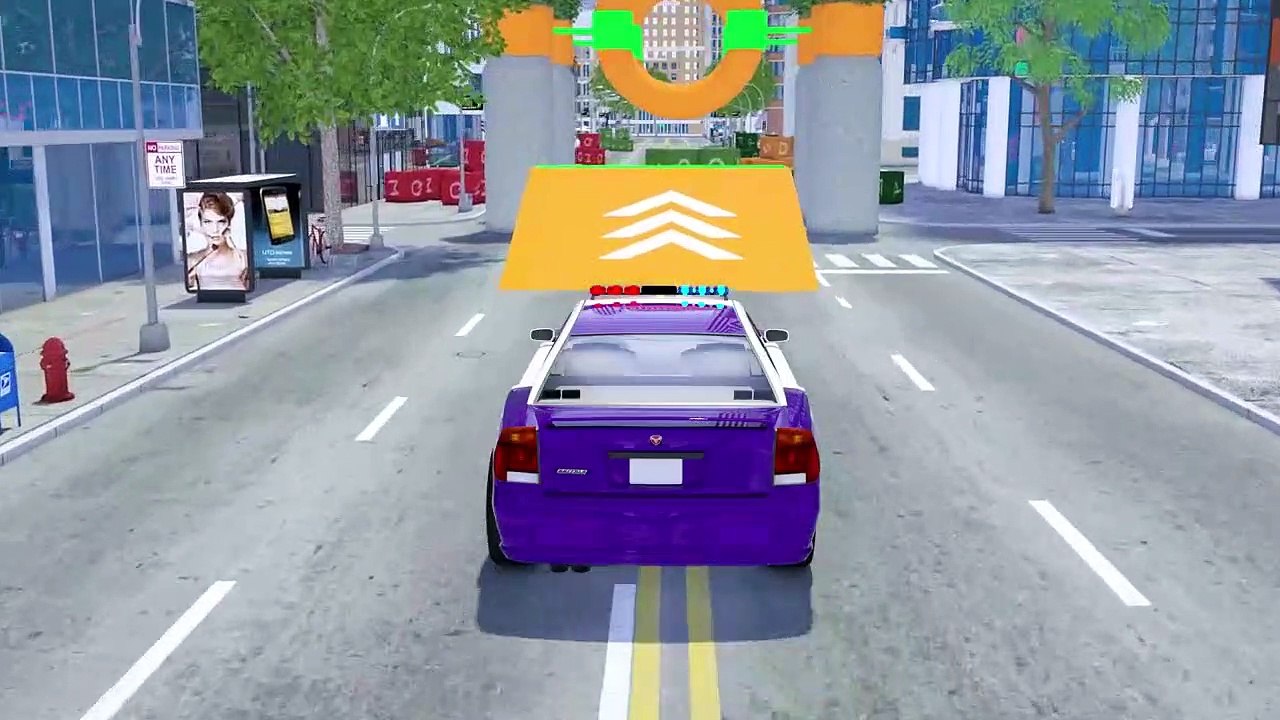 Apprenez les Formes avec Voiture de Police Rectangle Roues | Rue Véhicules para ninos