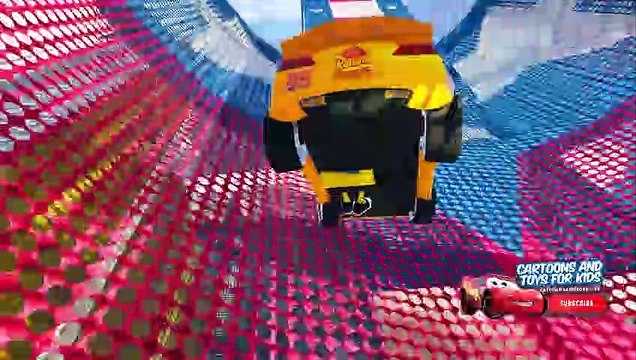 Cars 3 Lightning Mcqueen Jackson Storm Cruz Ramirez Stunt Racing - Happy Meal Cartoons For Kids