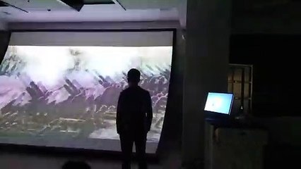 Shaped screen 6 channel fusion projection large screen