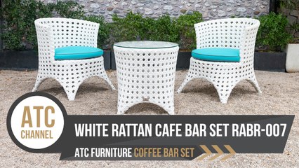 White wicker cafe furniture set RABR-007 | ATC Furniture | 2019