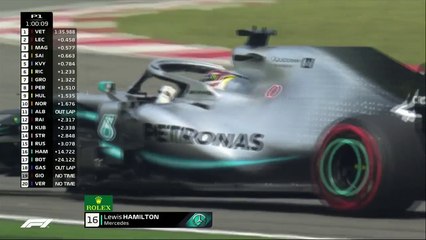 لويس هاميلتون في أول لفة صاروخية في سباق شنغهاي