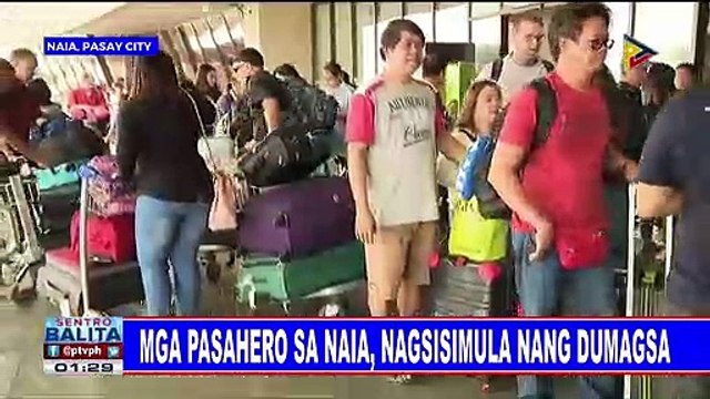 Mga pasahero sa NAIA, nagsisimula nang dumagsa