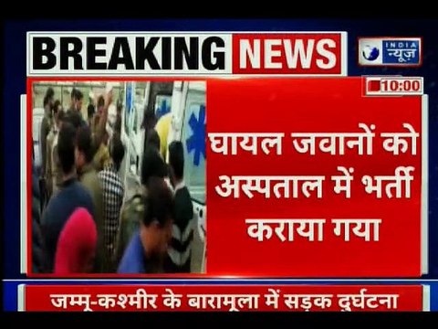 Jammu Kashmir Baramulla road accident, 10 policemen injured जम्मू, बारामुला में 10 पुलिसकर्मी घायल