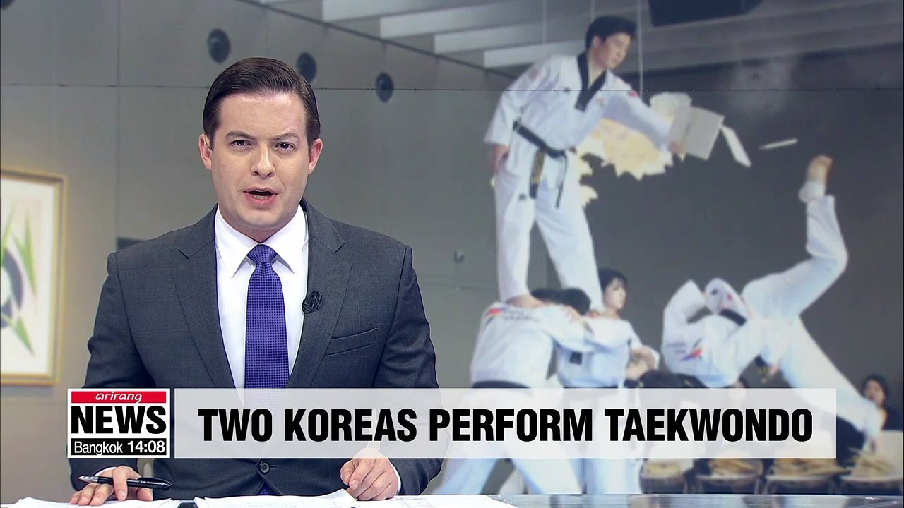 Two Koreas perform joint taekwondo demonstration in Switzerland
