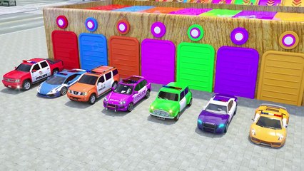 Les voitures de police, faites glisser vers le bas dans la peinture et apparaissent avec une nouvelle couleur