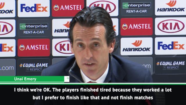 I want my players to finish games tired - Emery