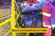 Auto atropelló a una persona en aparatoso accidente en Av. Javier Prado