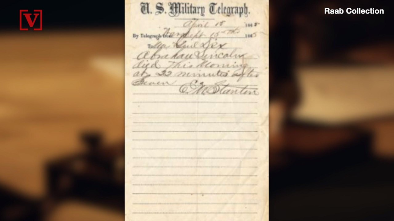 Telegram Notifying the Nation That Lincoln Was Dead Is Going Up for Auction