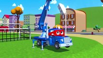 Carl el Super Camión y la Torre de Camiones en Coche de la Ciudad | Camiones de dibujos animados para los niños