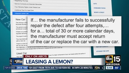 Leasing a car? The lemon law may not protect you!
