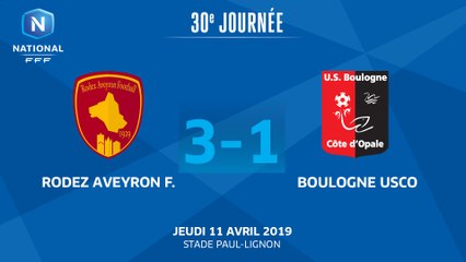 J30 : Rodez AF - US Boulogne CO (3-1), le résumé