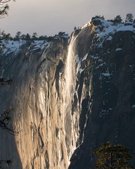 Waterfall Pours like Molten Lava